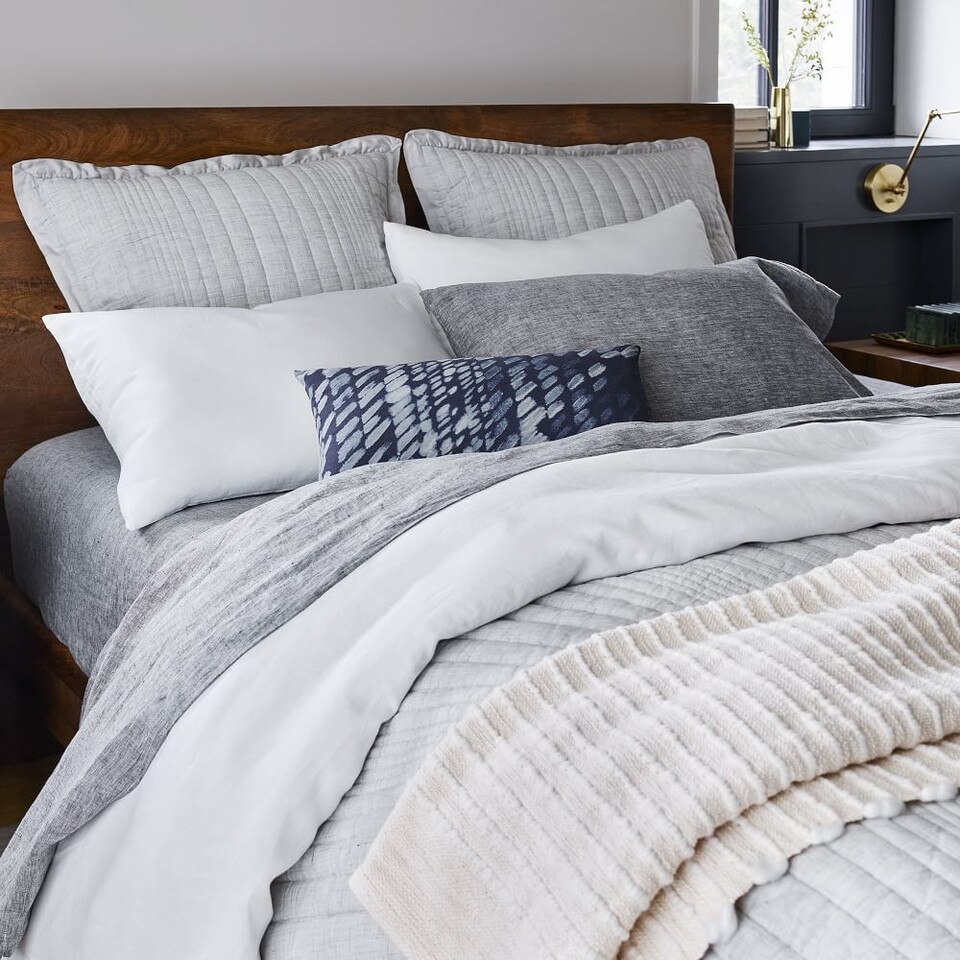 Belgian Flax Linen Duvet Cover & Pillowcases White west elm United